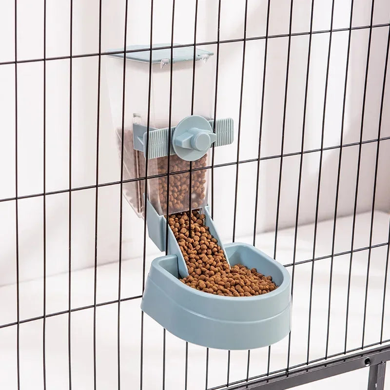 Pet Feeding Product For Puppy Cats Rabbit Birds - Automatic Cage Hanging Bowl, Water Bottle, Food Container Dispenser
